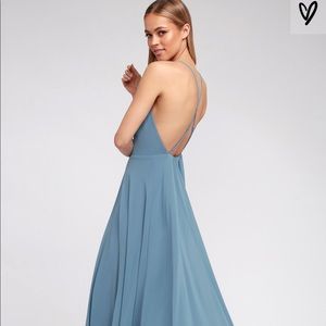 Lulus mythical kind of love slate blue maxi dress
